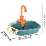 Maxbell Kitchen Sink Toys with Running Water Gifts Play Sink for Children Kids Girls Blue