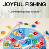 Maxbell Magnetic Wooden Fishing Game Toy Cognition for 3 4 5+ Year Old Kids Children