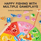 Maxbell Magnetic Wooden Fishing Game Toy Cognition for 3 4 5+ Year Old Kids Children