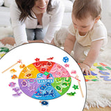 Maxbell Magnetic Wooden Fishing Game Toy Cognition for 3 4 5+ Year Old Kids Children