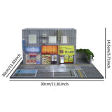 Maxbell 1/64 Scale Miniature Scene Model Elegant Japanese Street Shop Lighting Scene