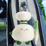 Maxbell Plush Keychain Vegetable Family Car Key Chain for Purse Backpack Accessories garlic