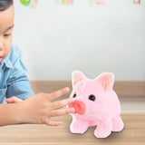 Maxbell Electronic Plush Pig Soft Moving Mouth Walking Piggy Toy for Boys Kids Girls pink