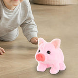 Maxbell Electronic Plush Pig Soft Moving Mouth Walking Piggy Toy for Boys Kids Girls pink