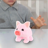 Maxbell Electronic Plush Pig Soft Moving Mouth Walking Piggy Toy for Boys Kids Girls pink