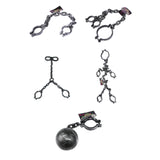 Maxbell Halloween Shackles on Chain Fake Shackles Prop for Festival Carnival Cosplay Handcuffs