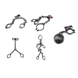 Maxbell Halloween Shackles on Chain Fake Shackles Prop for Festival Carnival Cosplay Handcuffs