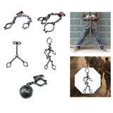 Maxbell Halloween Shackles on Chain Fake Shackles Prop for Festival Carnival Cosplay Handcuffs