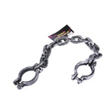 Maxbell Halloween Shackles on Chain Fake Shackles Prop for Festival Carnival Cosplay Handcuffs