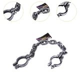 Maxbell Halloween Shackles on Chain Fake Shackles Prop for Festival Carnival Cosplay Handcuffs