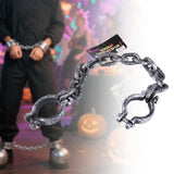 Maxbell Halloween Shackles on Chain Fake Shackles Prop for Festival Carnival Cosplay Handcuffs