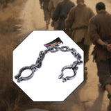 Maxbell Halloween Shackles on Chain Fake Shackles Prop for Festival Carnival Cosplay Handcuffs