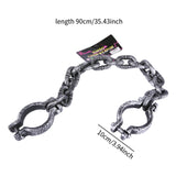 Maxbell Halloween Shackles on Chain Fake Shackles Prop for Festival Carnival Cosplay Handcuffs