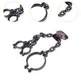 Maxbell Halloween Shackles on Chain Fake Shackles Prop for Festival Carnival Cosplay Upper body cuffs