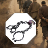 Maxbell Halloween Shackles on Chain Fake Shackles Prop for Festival Carnival Cosplay Upper body cuffs
