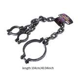 Maxbell Halloween Shackles on Chain Fake Shackles Prop for Festival Carnival Cosplay Upper body cuffs