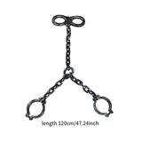 Maxbell Halloween Shackles on Chain Fake Shackles Prop for Festival Carnival Cosplay Lower body cuffs