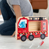 Maxbell Wooden Toys Screwdriver Board Set for 3 4 5 6 Year Old Fire truck
