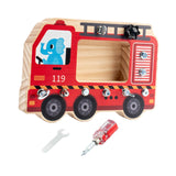Maxbell Wooden Toys Screwdriver Board Set for 3 4 5 6 Year Old Fire truck