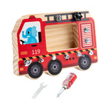 Maxbell Wooden Toys Screwdriver Board Set for 3 4 5 6 Year Old Fire truck