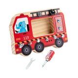 Maxbell Wooden Toys Screwdriver Board Set for 3 4 5 6 Year Old Fire truck