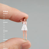 Maxbell 1:64 Summer Dress Girl Model Resin Realistic Tiny People Model for DIY Scene