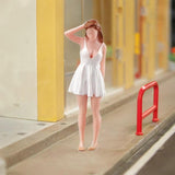 Maxbell 1:64 Summer Dress Girl Model Resin Realistic Tiny People Model for DIY Scene