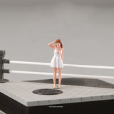 Maxbell 1:64 Summer Dress Girl Model Resin Realistic Tiny People Model for DIY Scene