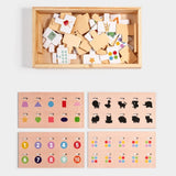 Maxbell Shape Matching Games Fine Motor Skills Wooden Interactive Game for Preschool