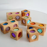 Maxbell Acrylic Wooden Blocks Set Sensory Stacking Toys for Boys Girls Ages 3-6 Kids