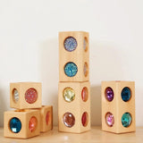 Maxbell Acrylic Wooden Blocks Set Sensory Stacking Toys for Boys Girls Ages 3-6 Kids