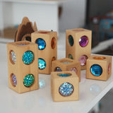 Maxbell Acrylic Wooden Blocks Set Sensory Stacking Toys for Boys Girls Ages 3-6 Kids