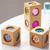 Maxbell Acrylic Wooden Blocks Set Sensory Stacking Toys for Boys Girls Ages 3-6 Kids