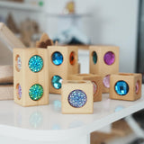 Maxbell Acrylic Wooden Blocks Set Sensory Stacking Toys for Boys Girls Ages 3-6 Kids