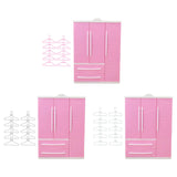 Maxbell Doll Openable Wardrobe Closet Dollhouse Accessories Lovely with Cloth Hanger Style A
