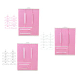 Maxbell Doll Openable Wardrobe Closet Dollhouse Accessories Lovely with Cloth Hanger Style A