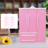 Maxbell Doll Openable Wardrobe Closet Dollhouse Accessories Lovely with Cloth Hanger Style A