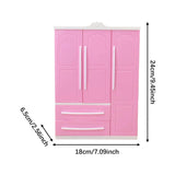 Maxbell Doll Openable Wardrobe Closet Dollhouse Accessories Lovely with Cloth Hanger Style A
