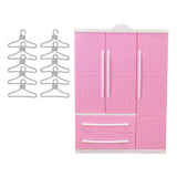 Maxbell Doll Openable Wardrobe Closet Dollhouse Accessories Lovely with Cloth Hanger Style B