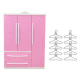 Maxbell Doll Openable Wardrobe Closet Dollhouse Accessories Lovely with Cloth Hanger Style B
