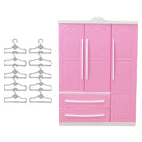 Maxbell Doll Openable Wardrobe Closet Dollhouse Accessories Lovely with Cloth Hanger Style C