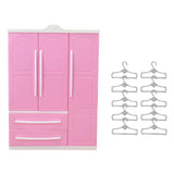 Maxbell Doll Openable Wardrobe Closet Dollhouse Accessories Lovely with Cloth Hanger Style C