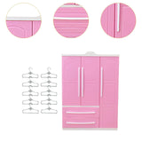 Maxbell Doll Openable Wardrobe Closet Dollhouse Accessories Lovely with Cloth Hanger Style C