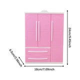 Maxbell Doll Openable Wardrobe Closet Dollhouse Accessories Lovely with Cloth Hanger Style C