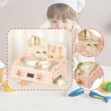 Maxbell Kitchen Playset Toy Wooden Play Kitchen Set for Dollhouse Indoor Party Favor