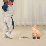 Maxbell Wooden Pull Toy Bunny Fine Motor Skill for Party Supplies Babies Boys Girls