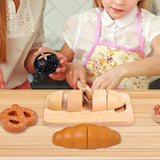 Maxbell Kids Wooden Cutting Play Foods Toy Kitchen Toy for Boys Girls Kids Preschool