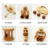 Maxbell 6 Pieces Wooden Baby Toys Kids Musical Toys for Kids Newborns Birthday Gifts