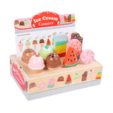 Maxbell Wooden Ice Cream Counter Playset Pretend Toys for Ages 3 4 5 6 Holiday Party