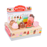 Maxbell Wooden Ice Cream Counter Playset Pretend Toys for Ages 3 4 5 6 Holiday Party